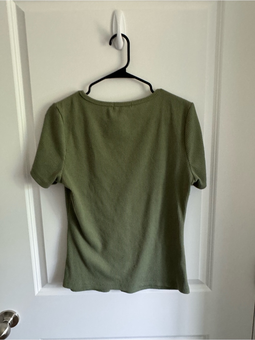 Merokeety Green Ribbed Henley V-Neck Tee - Picture 4 of 5